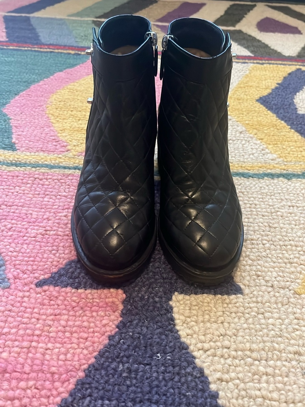 CHANEL Black Quilted Ankle Boots - Picture 3 of 11